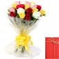 15 Mix Roses Bunch and Card