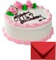 Eggless Half Kg Strawberry Cake with Card