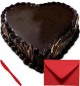Eggless Heart Shape Chocolate Truffle 1Kg with Card