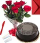 Any Occasion Eggless Chocolate Truffle Cake n Roses Bunch 