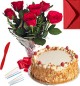 Any Occasion Eggless Butterscotch Cake n Roses Bunch