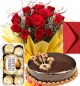 Eggless Chocolate Truffle Cake Roses Bouquet Ferrero Rocher Greeting Card