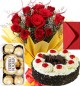 Eggless Black Forest Cake Roses Bouquet Ferrero Rocher Greeting Card