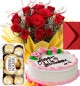 Eggless Strawberry Cake Roses Bouquet Ferrero Rocher Greeting Card