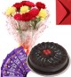 Eggless Chocolate Traffle Cake Carnation Bouquet N Chocolate