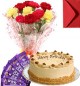 Eggless Butterscotch Cake Carnation Bouquet N Chocolate