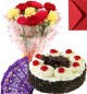 Eggless Black Forest Cake Carnation Bouquet N Chocolate