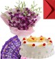 Eggless Pineapple Cake Orchid Bouquet N Chocolate