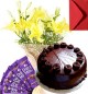 Eggless Chocolate Truffle Cake Lilies Bouquet N Chocolate