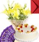 Eggless Pineapple Cake Lilies Bouquet N Chocolate