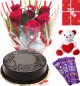 Eggless Chocolate Traffle Cake Roses Teddy Chocolate Starter Combo