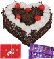 Eggless Heart Shaped Black Forest Cake n Chocolate Starter
