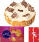 Eggless Butterscotch Cake with Cadbury Celebrations Gift Pack n Card