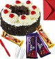 Eggless Black Forest Cake with Chocolate gift pack n Greeting Card