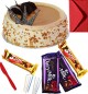 Eggless Butterscotch Cake with Chocolate gift pack n Greeting Card