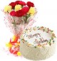 Butterscotch Cake Half Kg N Carnations Bouquet