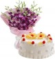 Pineapple Cake Half Kg N Orchids Bouquet