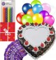 1Kg Heart Shaped Black Forest Cake n Chocolate Gifts Combo