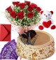 Butterscotch Cake Roses Bouquet Teddy N Chocolate