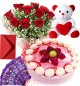 Strawberry Cake Roses Bouquet Teddy N Chocolate