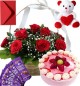 Strawberry Cake Roses Basket Teddy N Chocolate