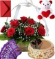 Butterscotch Cake Roses Basket Teddy N Chocolate