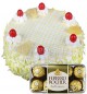 Half Kg Pineapple Cake 16 Ferrero Rocher Chocolate Gift