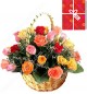 30 Mix Roses Basket