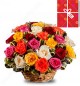 40 Mix Roses Basket