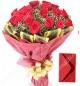 red roses bunch and greeting Card