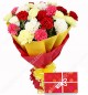 15 mix Carnations bunch with Greeting Card
