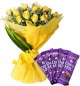 Yellow Roses Bouquet n Chocolate