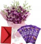 Orchid Bouquet N Chocolate