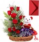 Gifts of Red Roses basket n Chocolate n Teddy Bear