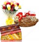  Dry Fruits n Sweets n Roses Bouquet Combo Gift