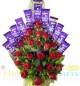 Roses Flower Dairy Milk Chocolates Bouquet