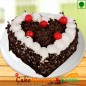 Eggless 1kg heart shape black forest cake