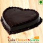 1Kg Heart Shaped Chocolate Truffle Eggless Cake