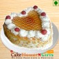 Half Kg Eggless Heart Shape Butterscotch Cake