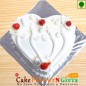  Half Kg Heart Shape Eggless Vanilla Cake