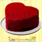 Half Kg Red Velvet Heart Shape Cake