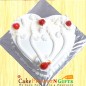 1Kg Eggless heart shaped vanilla cake