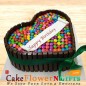 1Kg Eggless KitKat Gems Chocolate Heart Shaped Cake