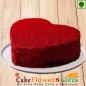1 kg Eggless Red Velvet Cake Heart Shape