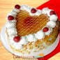 1kg butterscotch heart shape cake 