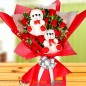 Red Roses and Teddy Bouquet