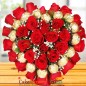 Heart Shape Roses Ferrero Rocher Chocolates Bouquet