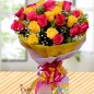  20 pink and yellow roses bouquet