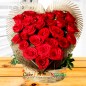 Heart Shaped Basket of Exotic Red Roses