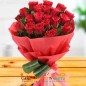 20 red roses paper packing bouquet
